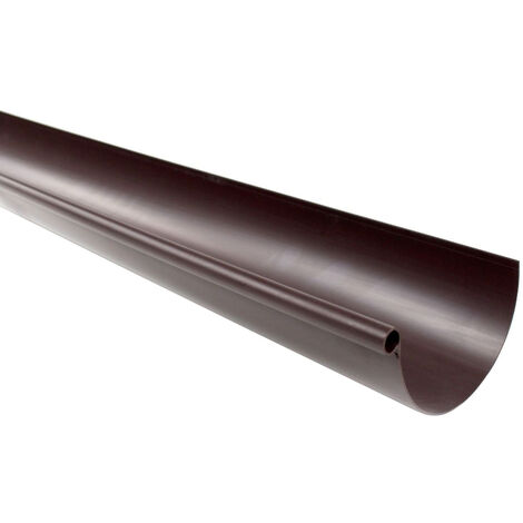 First Plast – Profilé gouttière PVC coextrudé demi-ronde 4 m – Couleur marron – Assemblage par collage ou joint – Pour chantiers humides