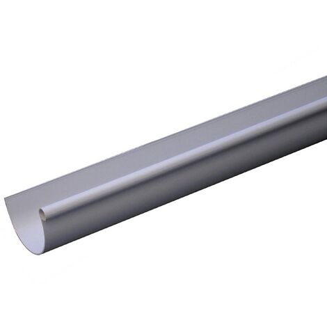 First Plast – Profilé gouttière demi-ronde 2 m en PVC gris – Raccord pour gouttière – Résistance aux intempéries – Installation facile par collage