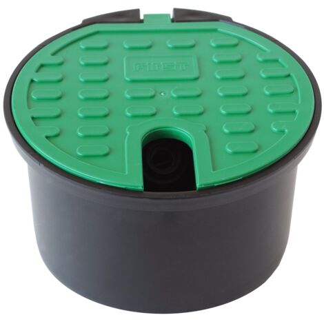 First Plast PZA200 Pozzetto da Giardino con Valvola Antigelo, Nero/Verde, ø 200 mm