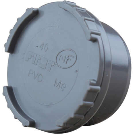 First Plast – Raccord d'évacuation PVC mâle Ø40 – Tampon de visite à coller – Taux d'expansion 800% – Conformité NF – Pour réseaux sanitaires