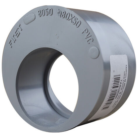 First Plast – Raccord d'évacuation PVC Mâle Femelle 80mm à 50mm – Colle pour canalisations aériennes et enterrées – Taux d'expansion 800%