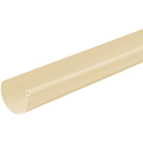 First Plast – Profilé gouttière demi-ronde PVC 16 en 2m – Couleur sable – Résistant aux intempéries – Certifié UNI EN 607
