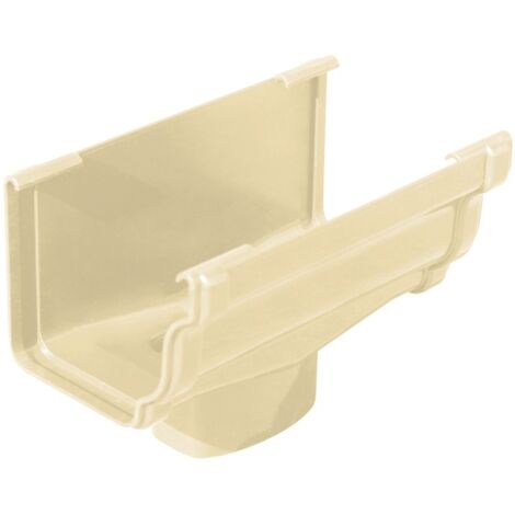 First Plast – Raccord pour gouttière naissance centrale bi-système PVC – Couleur sable – Résistant aux intempéries – Installation simple par collage ou joints