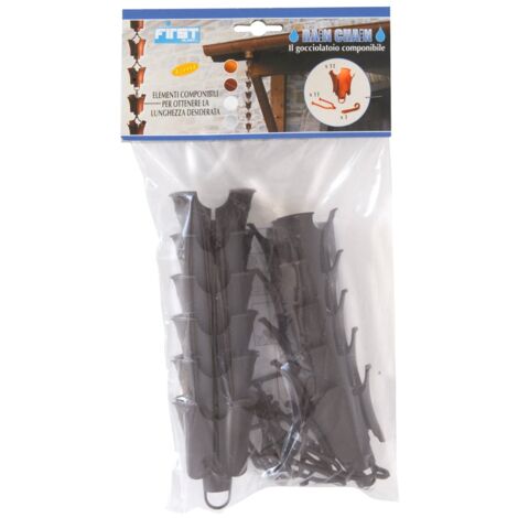First Plast RAIN1M Gocciolatoio Componibile Catena Pluviale, Marrone