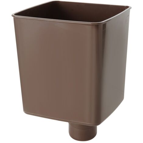 First Plast RCQ080M Raccoglitore Pluviale Quadrato, Marrone, ø 80 mm