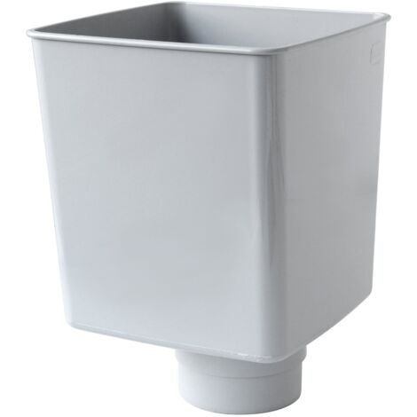 First Plast RCQ100N Raccoglitore Pluviale Quadrato, Grigio, ø 100 mm