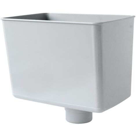 First Plast RCR080N Raccoglitore Pluviale Rettangolare, Grigio, ø 80 mm
