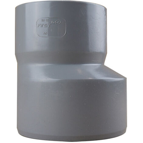 First Plast – Réduction PVC excentrée Mâle Femelle 125/100 mm – Raccord à coller pour évacuation eaux usées – Classement feu Bs3d0