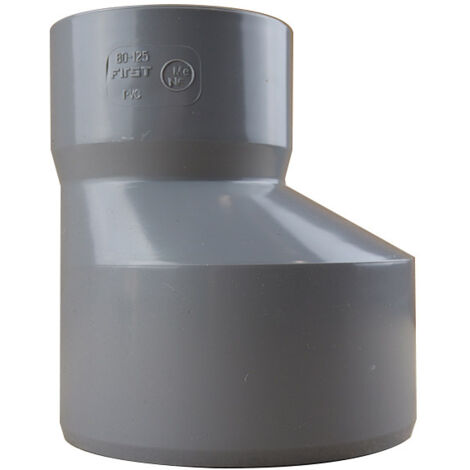 First Plast – Réduction PVC excentrée Mâle Femelle 125/80 – Raccord pour évacuation eaux usées – Taux d'expansion 800% sous chaleur – NF conforme