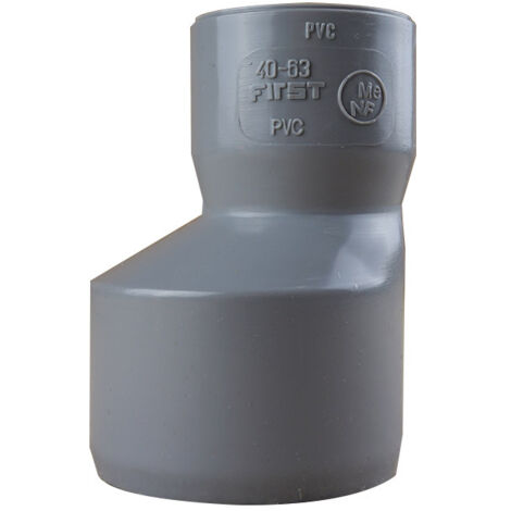 First Plast – Réduction PVC excentrée Mâle Femelle 63/40 – Raccord à coller pour évacuation eaux usées – Taux d'expansion 800% sous chaleur