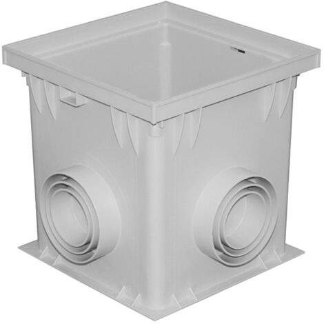 First Plast – Réhausse regard polypropylène 300 x 300 mm – Sorties multidiamètres Ø80/100/125/140 mm – Accès facilité pour systèmes de drainage
