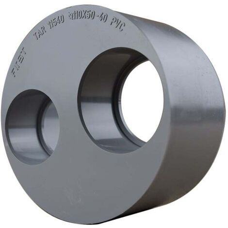 First Plast – Tampon de réduction double mâle-femelle 110/50/40 mm – Raccord PVC pour évacuation eaux usées – Conformité NF – Taux d'expansion 800%