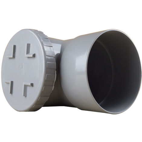 First Plast – Té de visite PVC 87°30 – Mâle-Femelle Ø125 mm – Raccord d'évacuation pour installations sanitaires – Taux d'expansion 800%