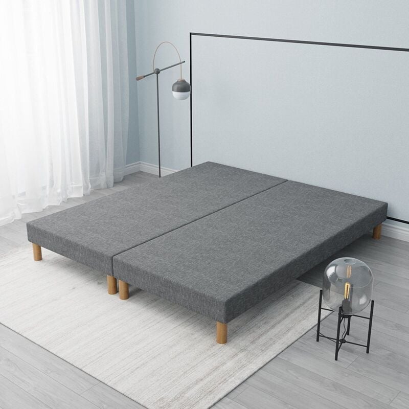 First Sommier 140x200 (2x70x200) Tapissier Gris