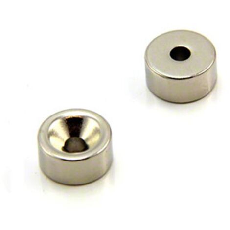first4magnets, F317N-2, F317N -2 15 diametro di spessore x 7,5 mm e 4,2 millimetri al neodimio testa svasata magnetica con 5,7 kg forza di tenuta (2 pezzi)