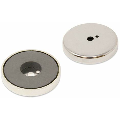 first4magnets F4MG66-1 - Magnete permanente alla ferrite, diametro 66 mm,  spessore 10 mm, foro da 8 mm, forza magnetica 36 Kg