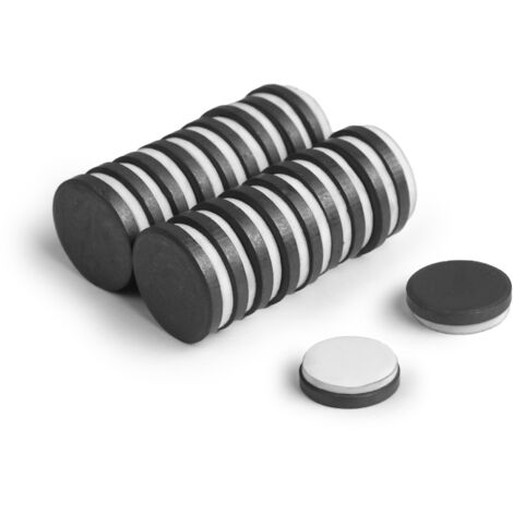 First4magnets(tm) F406FA-20 Magnete in ferrite Y10, Diametro 20 mm x Spessore 3 mm, con Schiuma autoadesiva, trazione 0,6 kg (Confezione da 20)