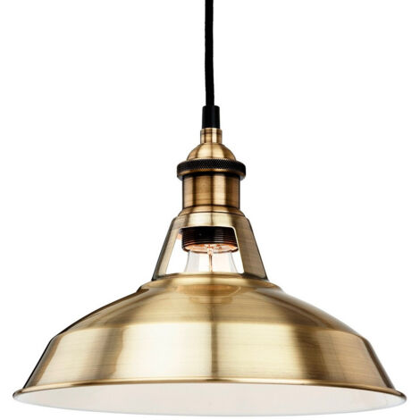 Firstlight Albany - Suspension à 1 ampoule en dôme en laiton antique, E27