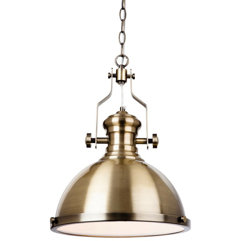 Image of Firstlight Products - Firstlight Albion - Sospensione a soffitto a cupola a 1 luce in ottone antico, E27