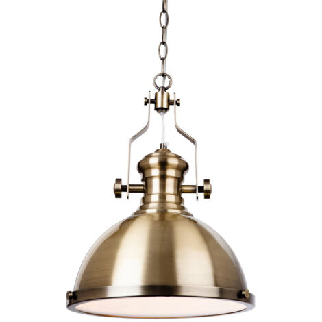 Firstlight Albion - Suspension à 1 ampoule en dôme en laiton antique, E27