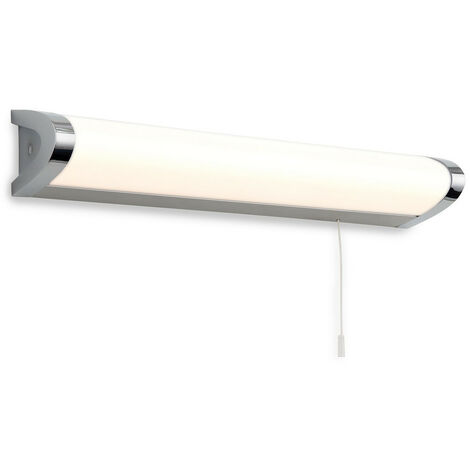 Emuca Faretto LED per specchio da bagno Aries (AC 230V 50Hz), 7 W, Cromato  brillo, Tecnoplastica e Alluminio • Maniglie Design