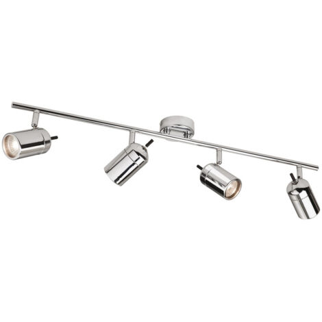 Firstlight Atlantic - Plafonnier de salle de bains de barre de 4 projecteurs de lumière Chrome IP44, GU10