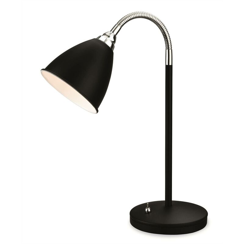 Bari - 1 lampe de table noire avec chrome, E14 - Firstlight