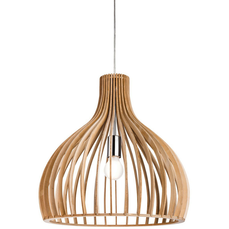 Firstlight Cadiz - Suspension de plafond à 1 lumière en bois naturel, E27