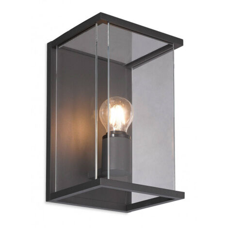 Firstlight Carlton - Lanterne murale extérieure à 1 ampoule graphite, verre transparent IP54, E27