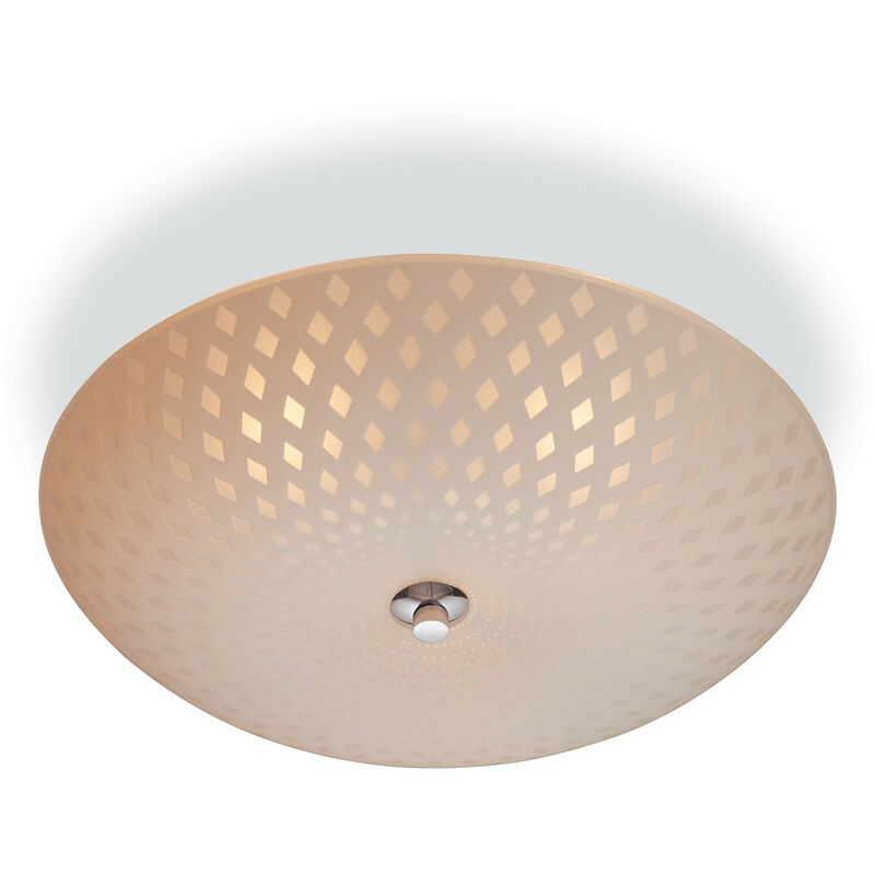 

Celine - Lámpara de techo semi empotrada de 3 luces de vidrio opalino, patrón decorativo, E14 - Firstlight