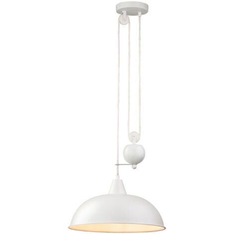 Firstlight Century - Luminaire suspendu à 1 lumière Rise & Fall Dome blanc, E27