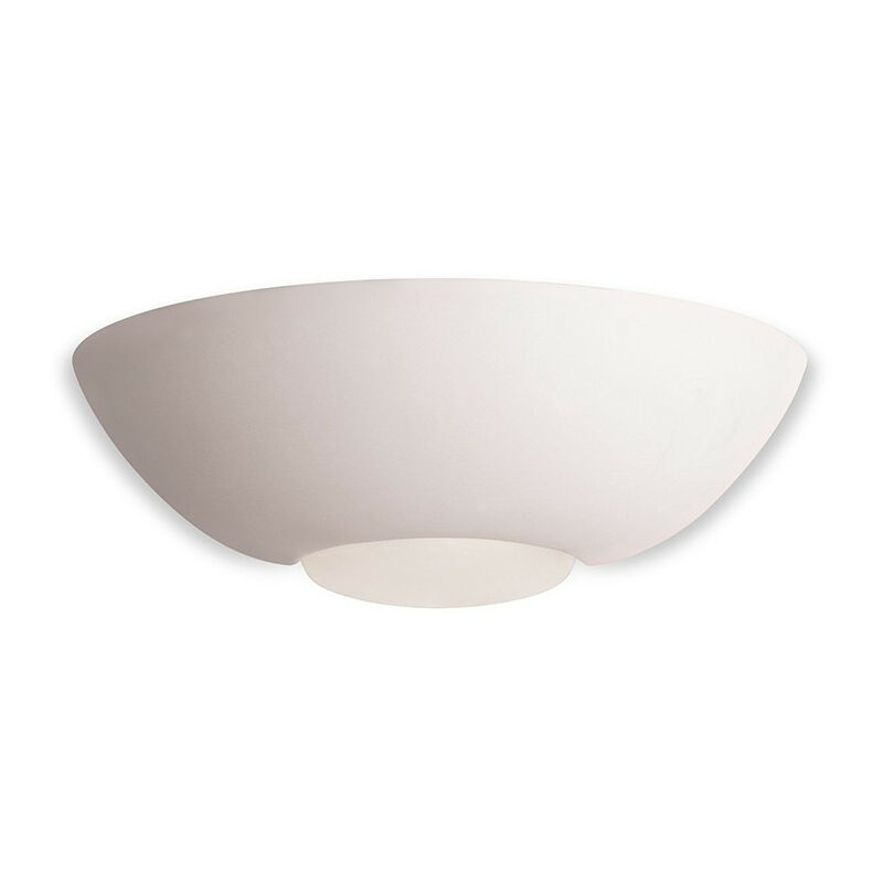 Firstlight Ceramic - Applique da parete per interni a 1 luce - 100W non smaltato, vetro bianco acido, E27