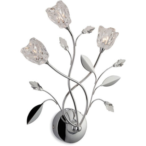 Firstlight Cindy - Applique murale d'intérieur à 3 ampoules, chrome, verre transparent, ampoule G4