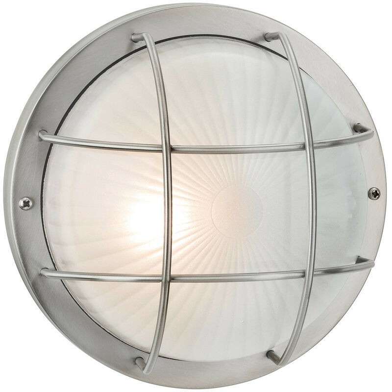 Image of Firstlight Products - Firstlight Court - Paratia da esterno a 1 luce, incasso in acciaio inox, vetro satinato IP44, E27