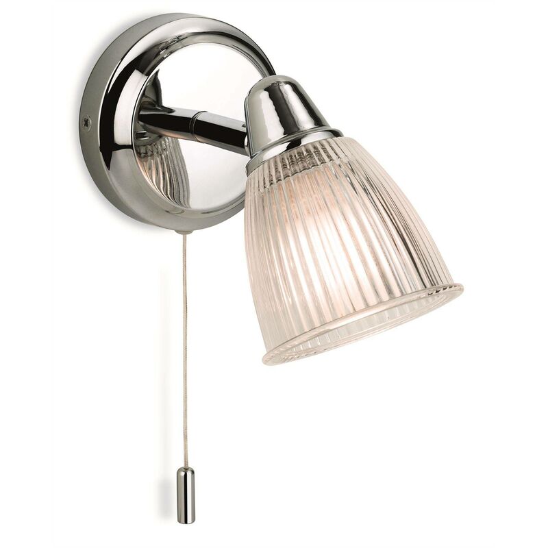 Firstlight - Echo - 1 Light Bathroom Wall Light Chrome with Clear Ribbed Glass IP44, G9