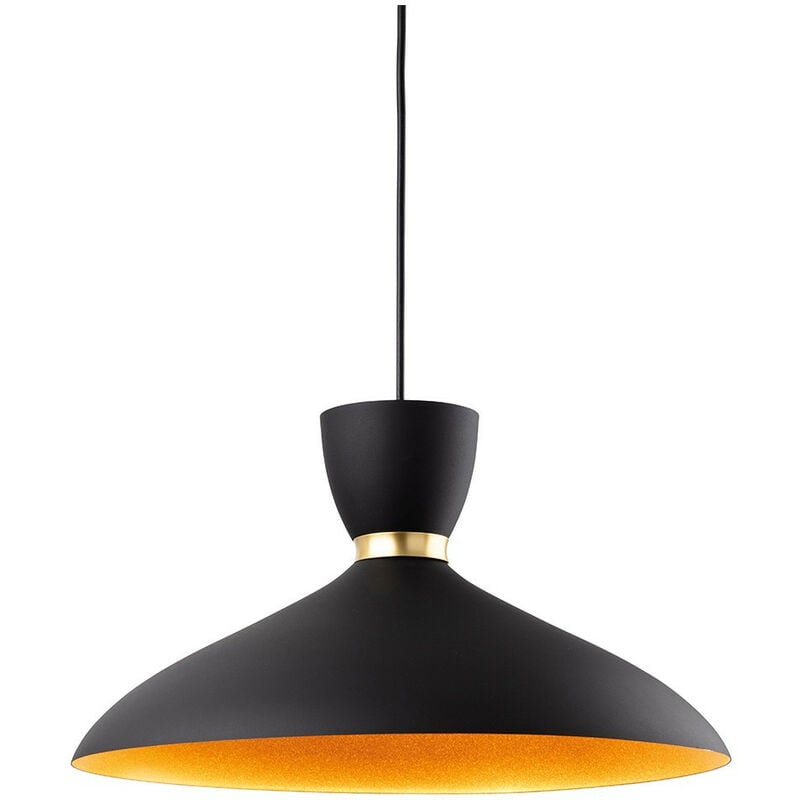 

Firstlight Ellis Lámpara colgante tipo domo negra con interior dorado mate