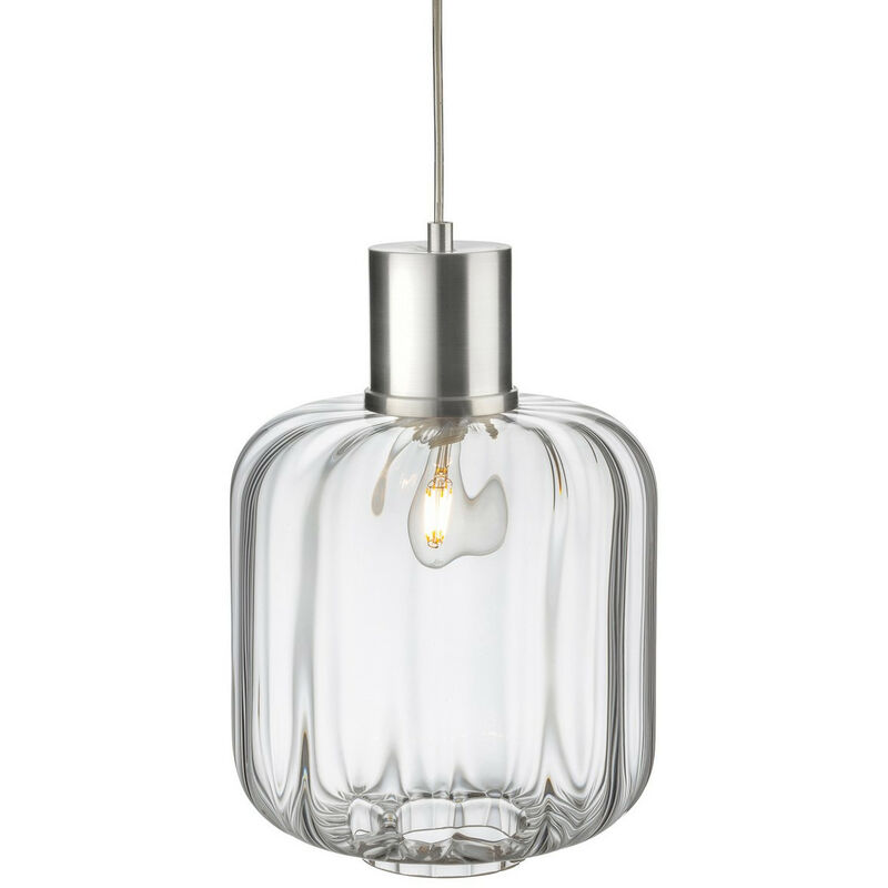 Image of Firstlight Products - Firstlight Eton Lampada a sospensione in alluminio con vetro trasparente