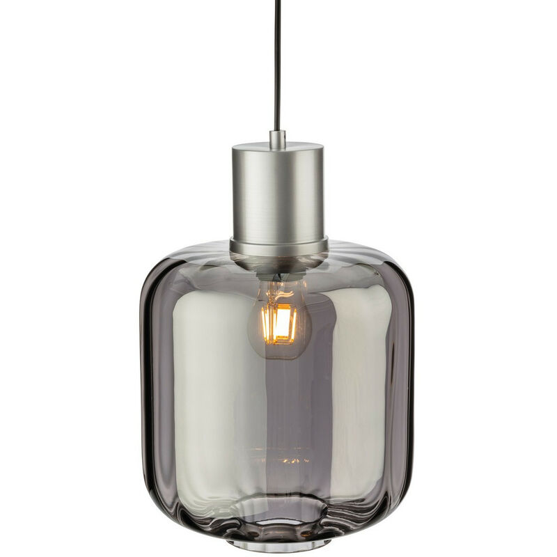 

Eton Lámpara colgante de aluminio con cristal ahumado - Firstlight