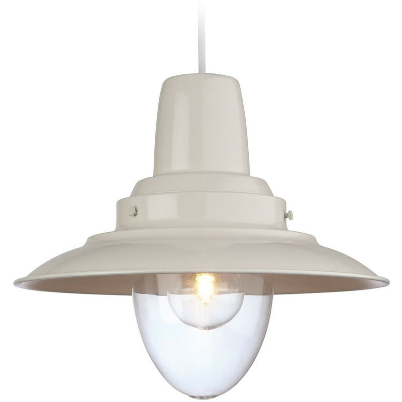 Image of Firstlight Fisherman - Lampada a sospensione a soffitto a cupola a 1 luce Crema, vetro trasparente, E27