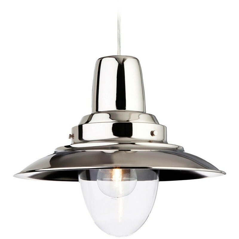 Image of Firstlight Fisherman - Sospensione a soffitto a cupola a 1 luce Cromo, vetro trasparente, E27