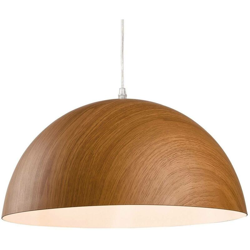 Forest - 1 Light Dome Ceiling Pendant Brown Wood, E27 - Firstlight