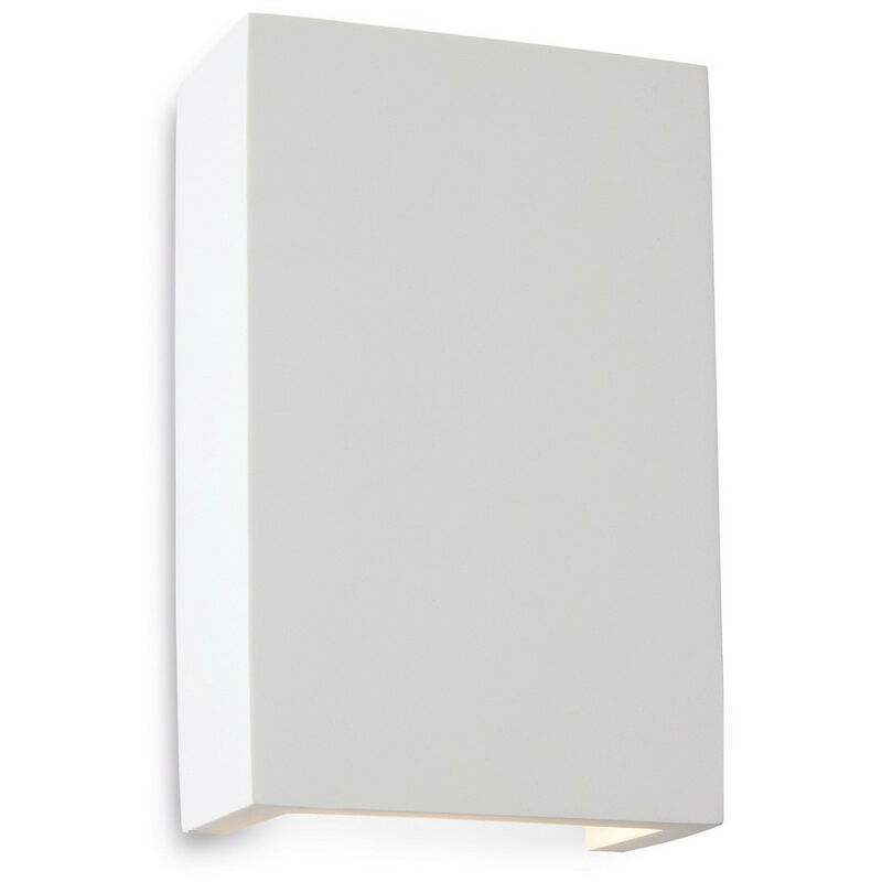 

Gallery - Aplique de pared interior LED 2 luces cuadrado de yeso blanco, blanco - Firstlight