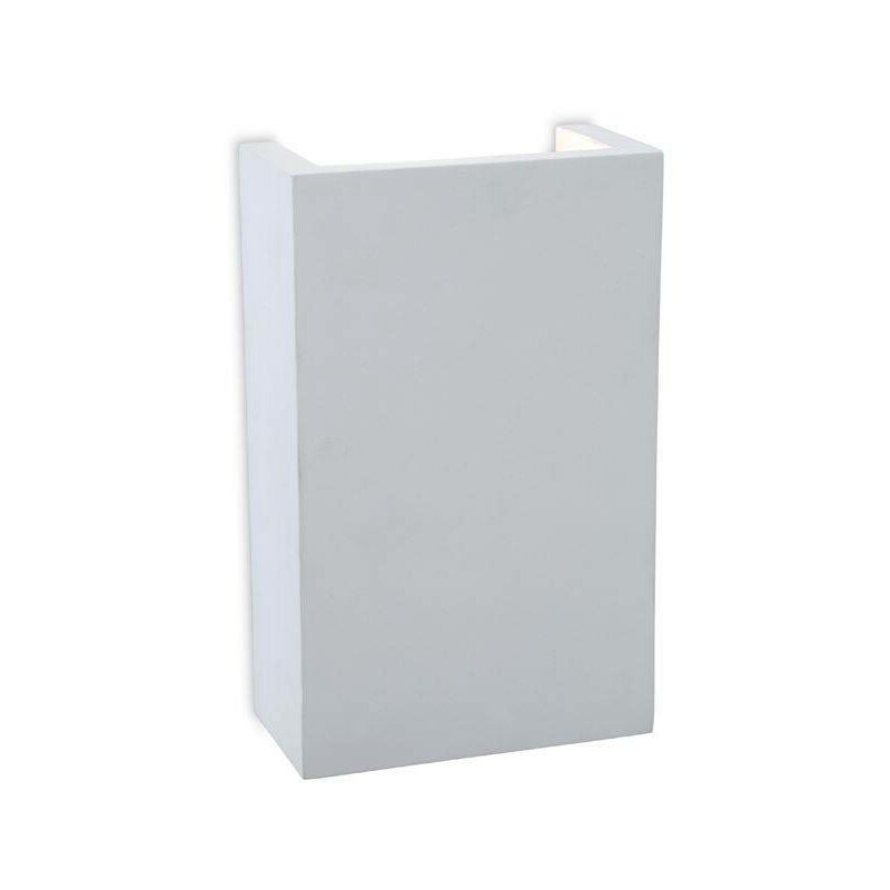 Gallery - LED 2 Light Square Plaster Indoor Wall Light White, White - Firstlight