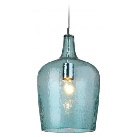 Firstlight Glass - Luminaire suspendu à 1 dôme en verre chromé, verre aqua, E27