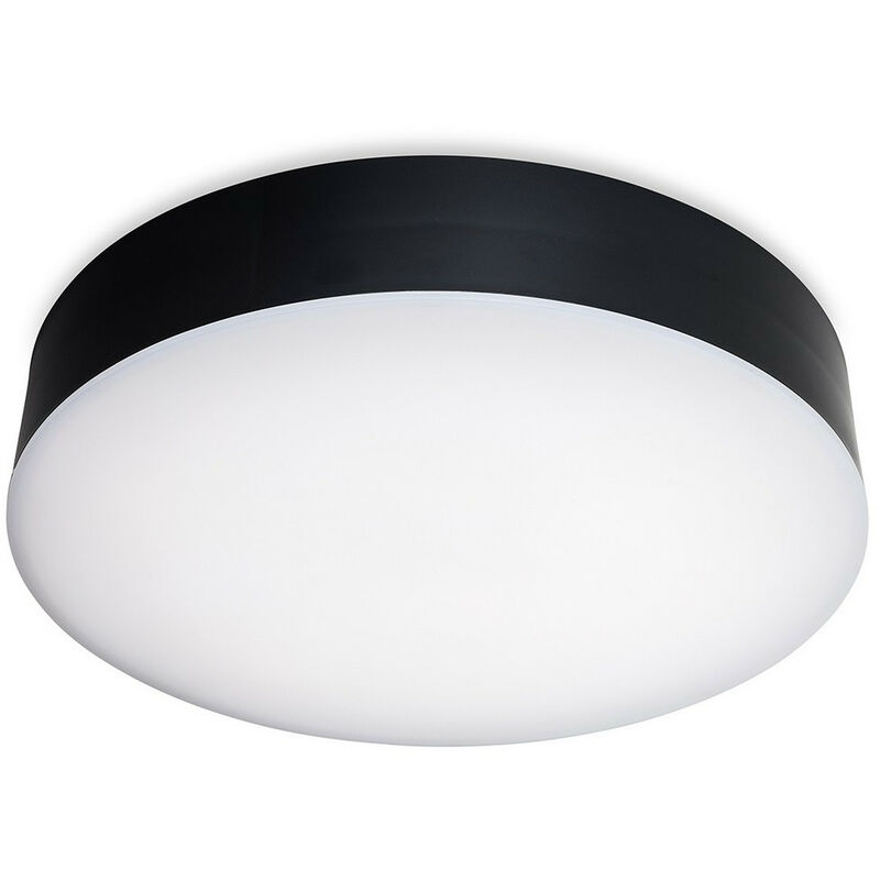 Firstlight Glaze Plafonnier à encastrer en résine led noir avec diffuseur en polycarbonate blanc IP65