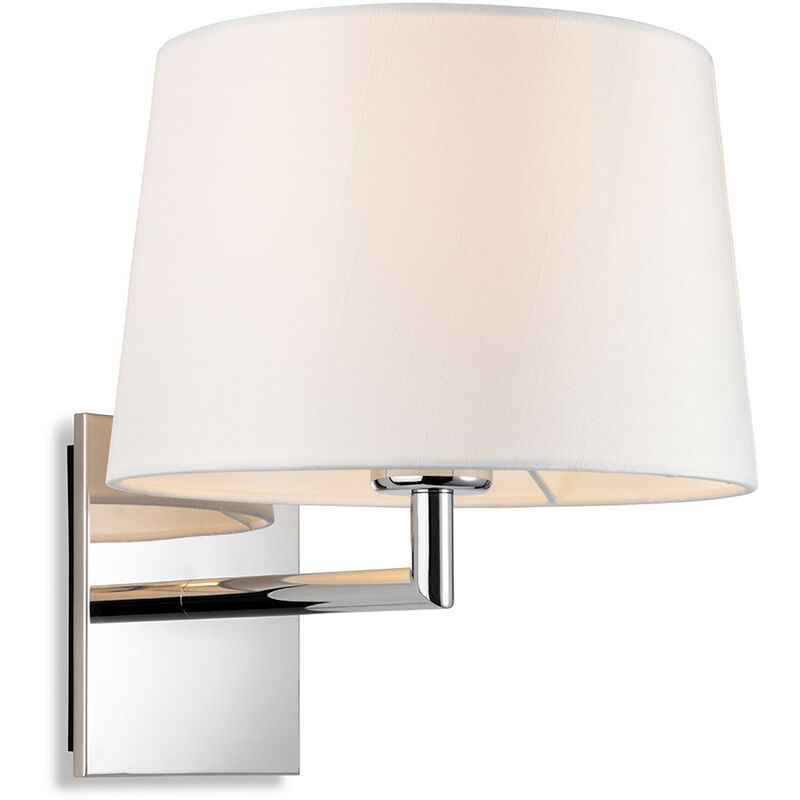 Firstlight Grand Wall Lamp Chrome with Round Tapered Cream Shade