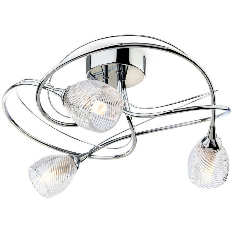 

Henley - 3 luces empotradas en cromo, vidrio decorativo transparente, G9 - Firstlight