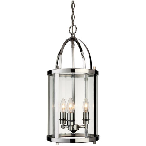 Firstlight Imperial - Lanterne à suspension ronde à 3 ampoules au fini chrome, E14