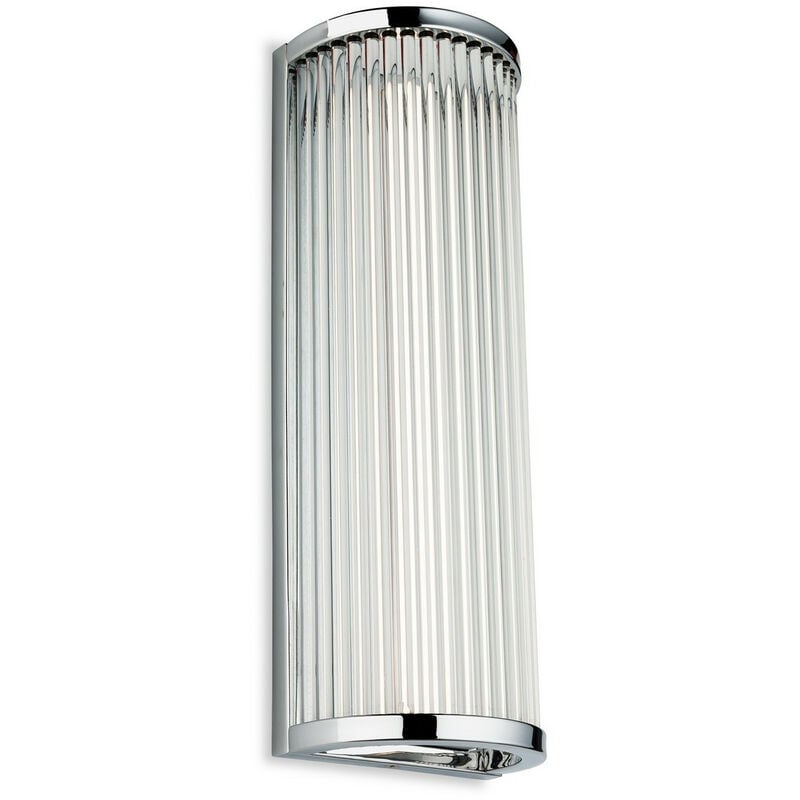 

Jewel - Aplique de empotrar de baño LED integrado Cromo con varillas de vidrio transparente IP44 - Firstlight