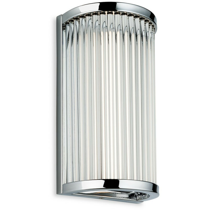 

Jewel - Aplique de empotrar de baño LED integrado Cromo con varillas de vidrio transparente IP44 - Firstlight